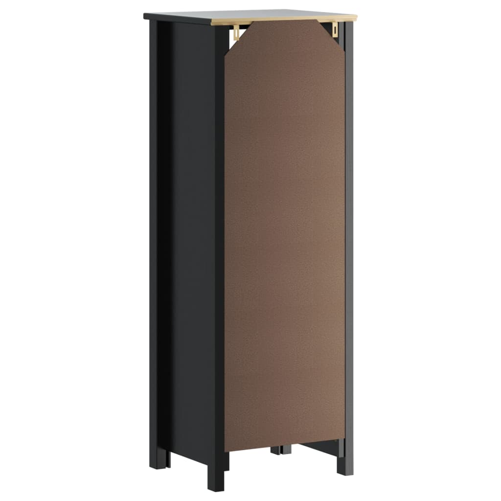 Bathroom Cabinet BERG Black 40x34x110 cm Solid Pine