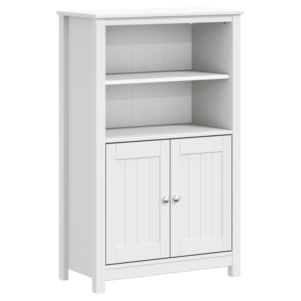 Bathroom Cabinet BERG White 69.5x34x110 cm Solid Pine