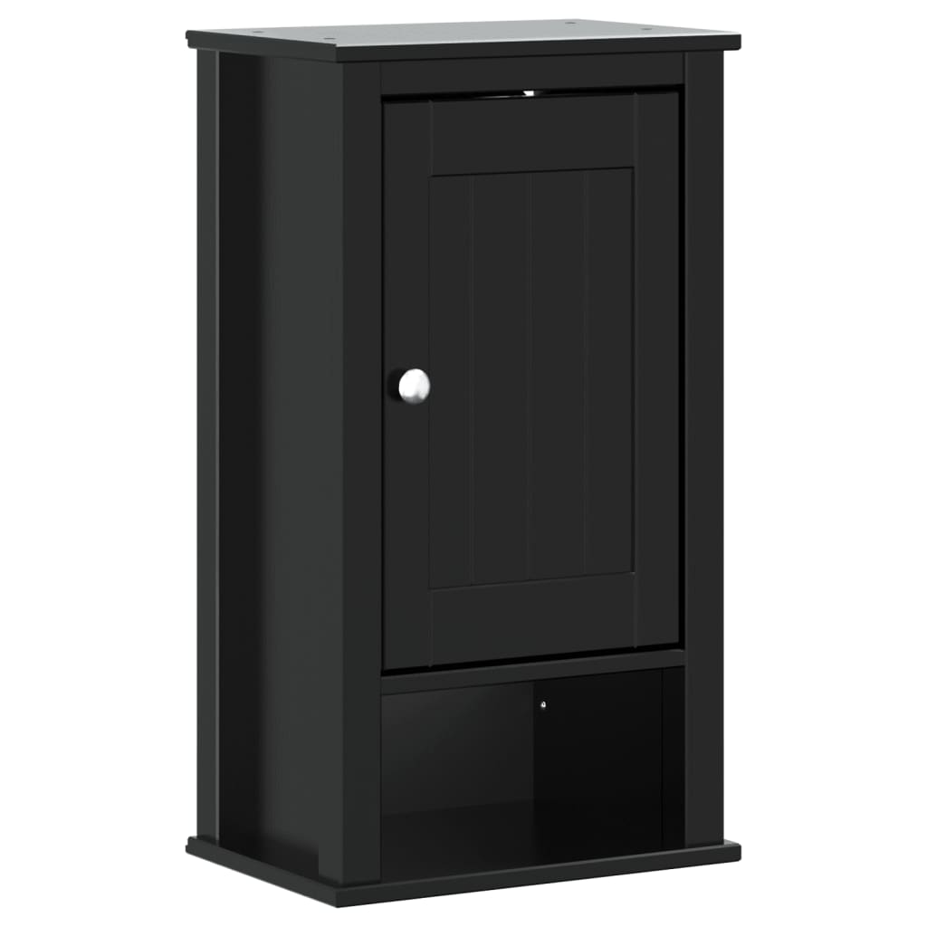 Bathroom wall cabinet BERG Black 40x27x71.5 cm solid pine