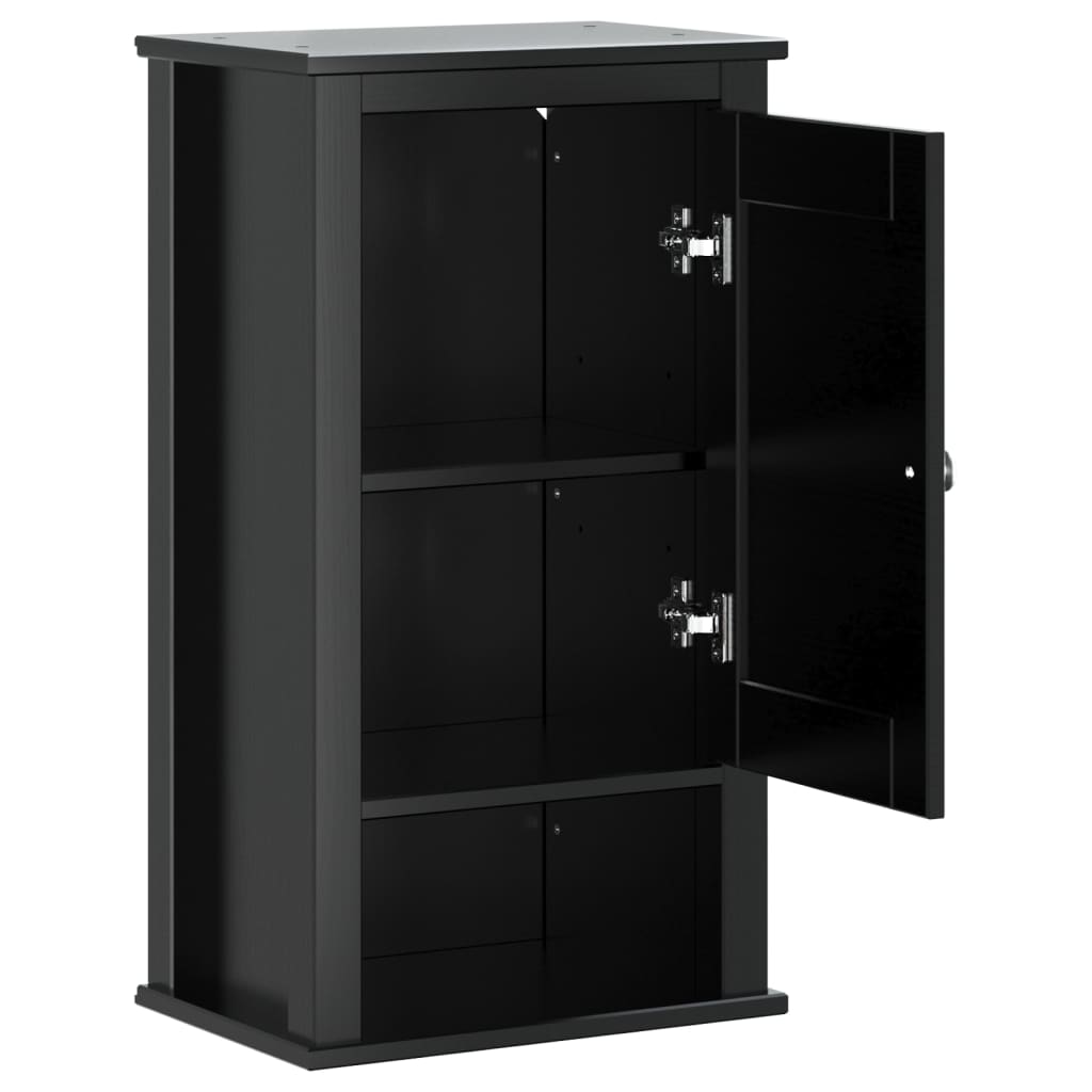 Bathroom wall cabinet BERG Black 40x27x71.5 cm solid pine