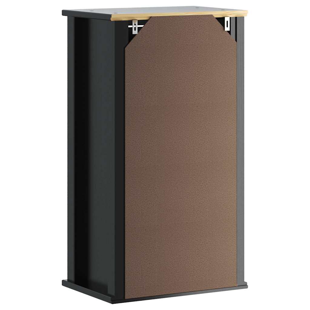 Bathroom wall cabinet BERG Black 40x27x71.5 cm solid pine