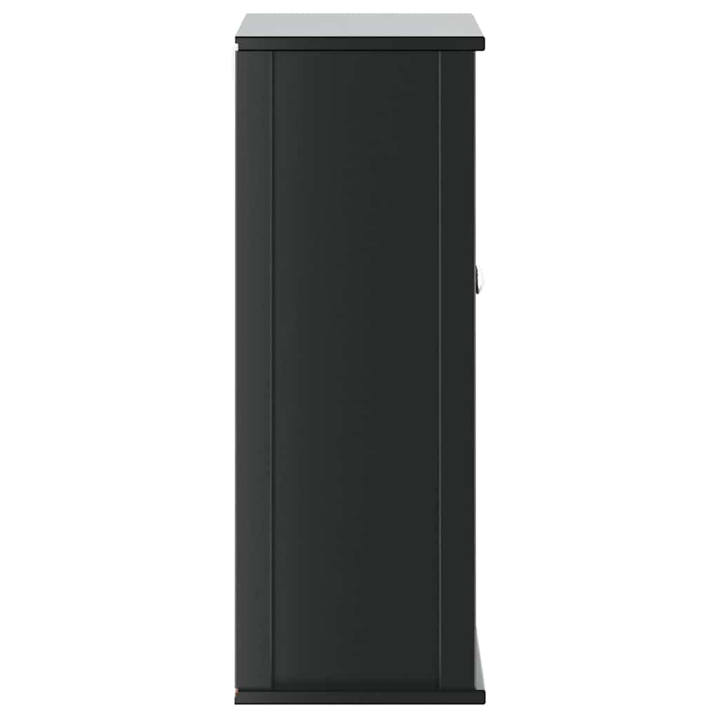 Bathroom Wall Cabinet BERG Black 69.5x27x71.5 cm Solid Wood