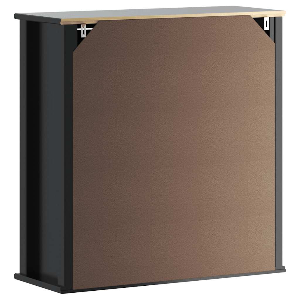 Bathroom Wall Cabinet BERG Black 69.5x27x71.5 cm Solid Wood