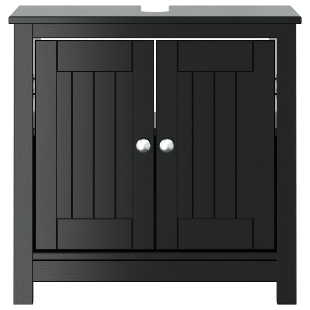 Washbasin cabinet BERG Black 60x34x59 cm pinewood