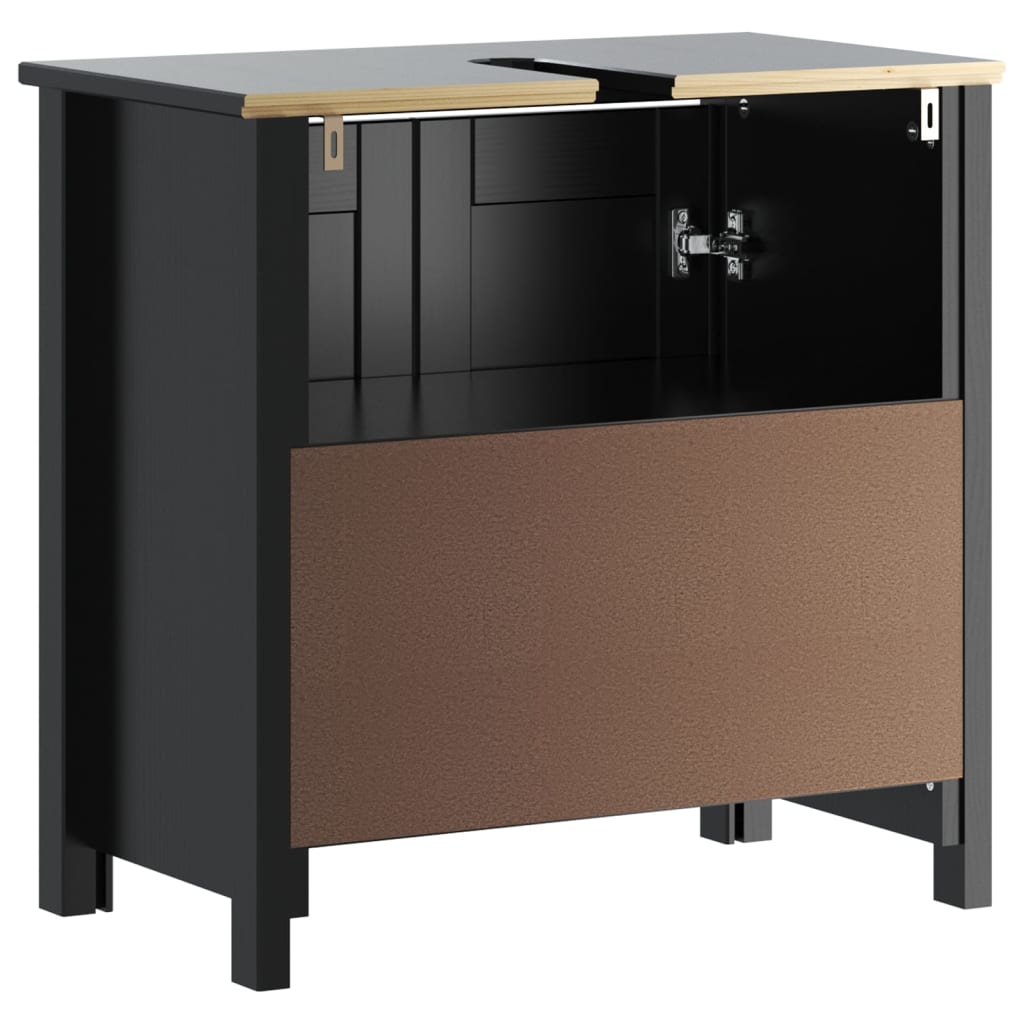 Washbasin cabinet BERG Black 60x34x59 cm pinewood