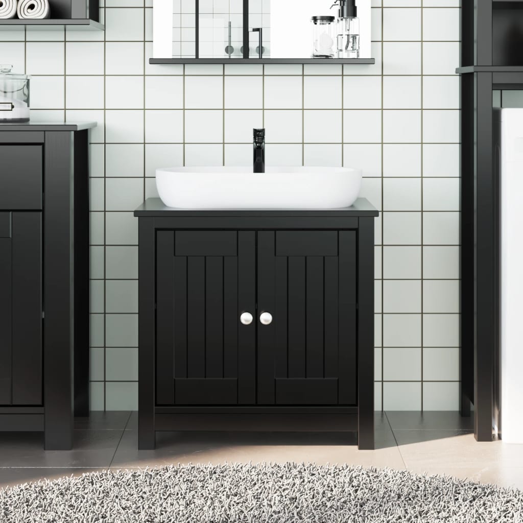 Washbasin cabinet BERG Black 60x34x59 cm pinewood