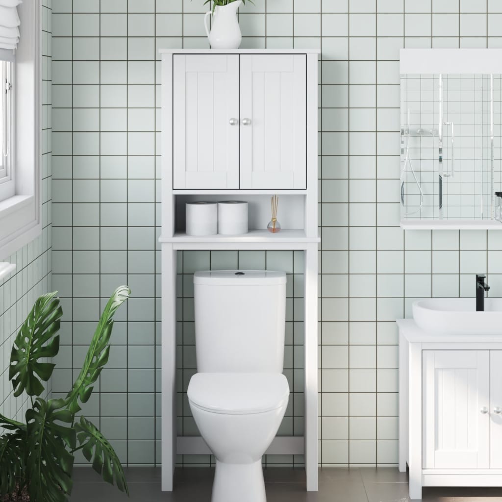 Toilet cabinet BERG White 60x27x164.5 cm solid wood