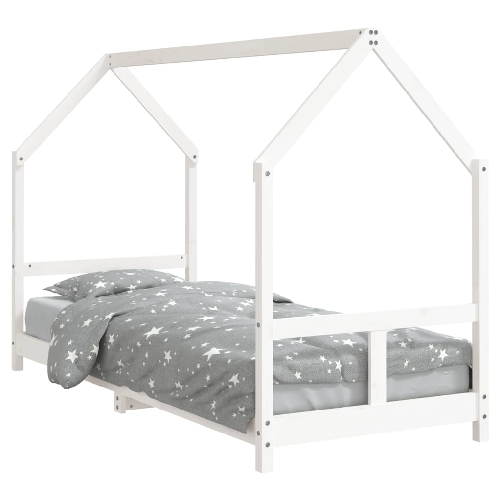 Children's bed white 80x200 cm solid pine wood