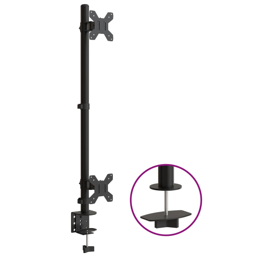 Desk mount for 2 monitors Black Steel VESA 75/100 mm