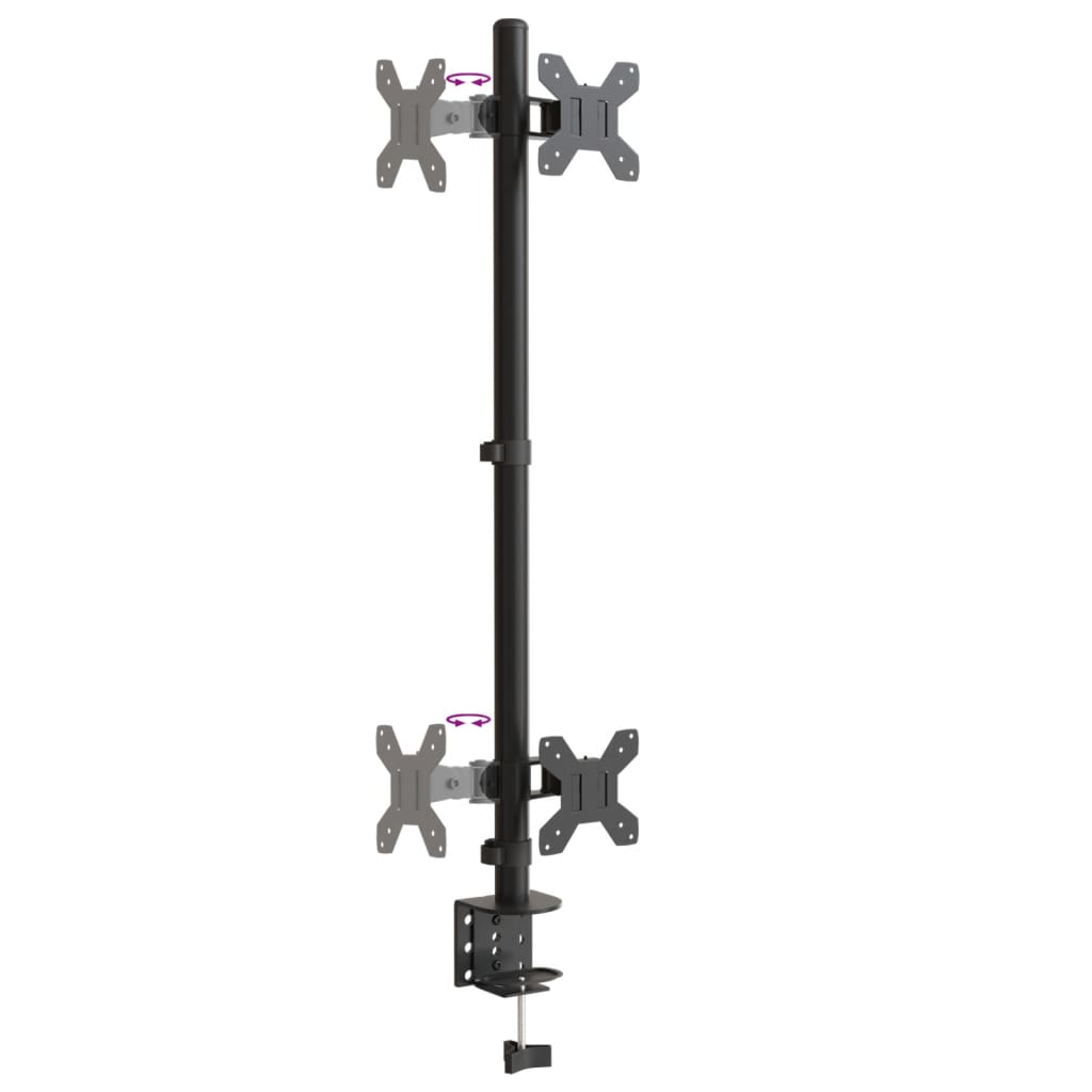 Desk mount for 2 monitors Black Steel VESA 75/100 mm