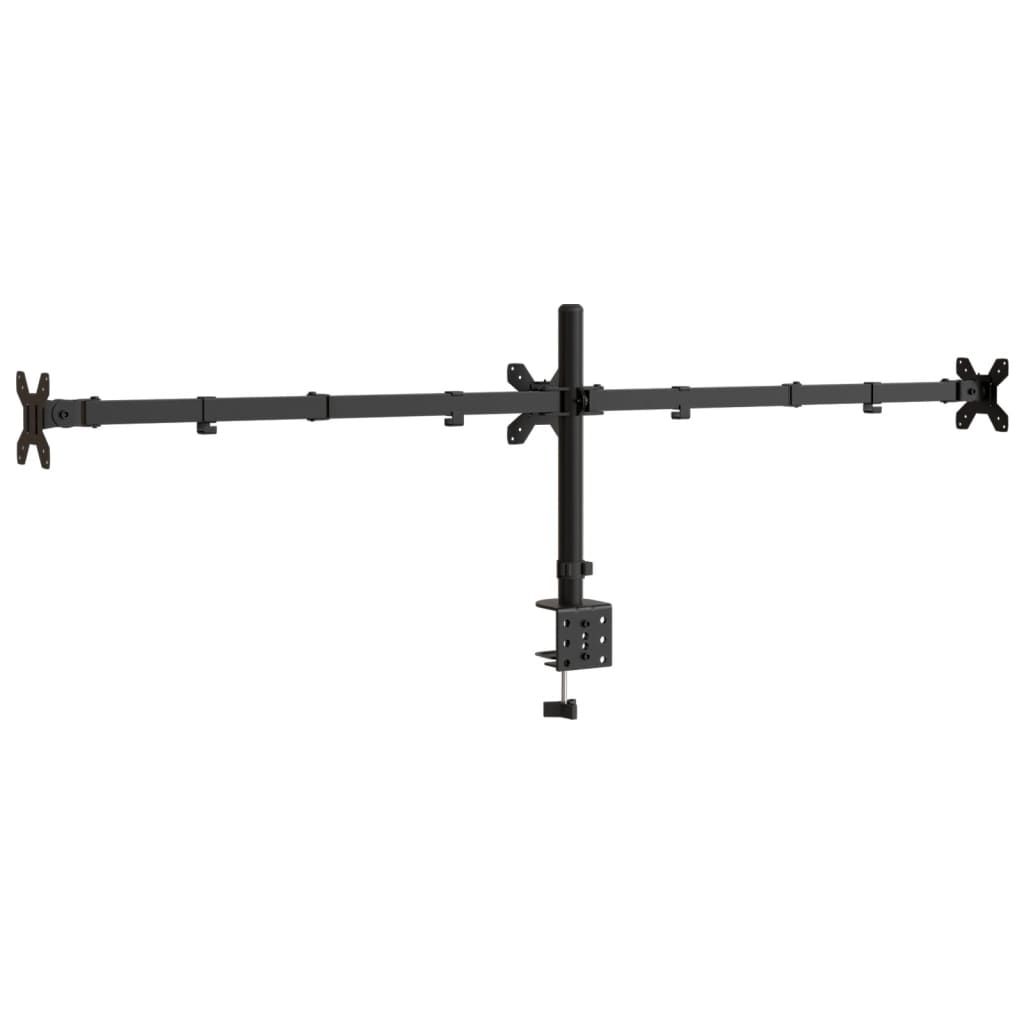 Desk mount for 3 monitors Black Steel VESA 75/100 mm