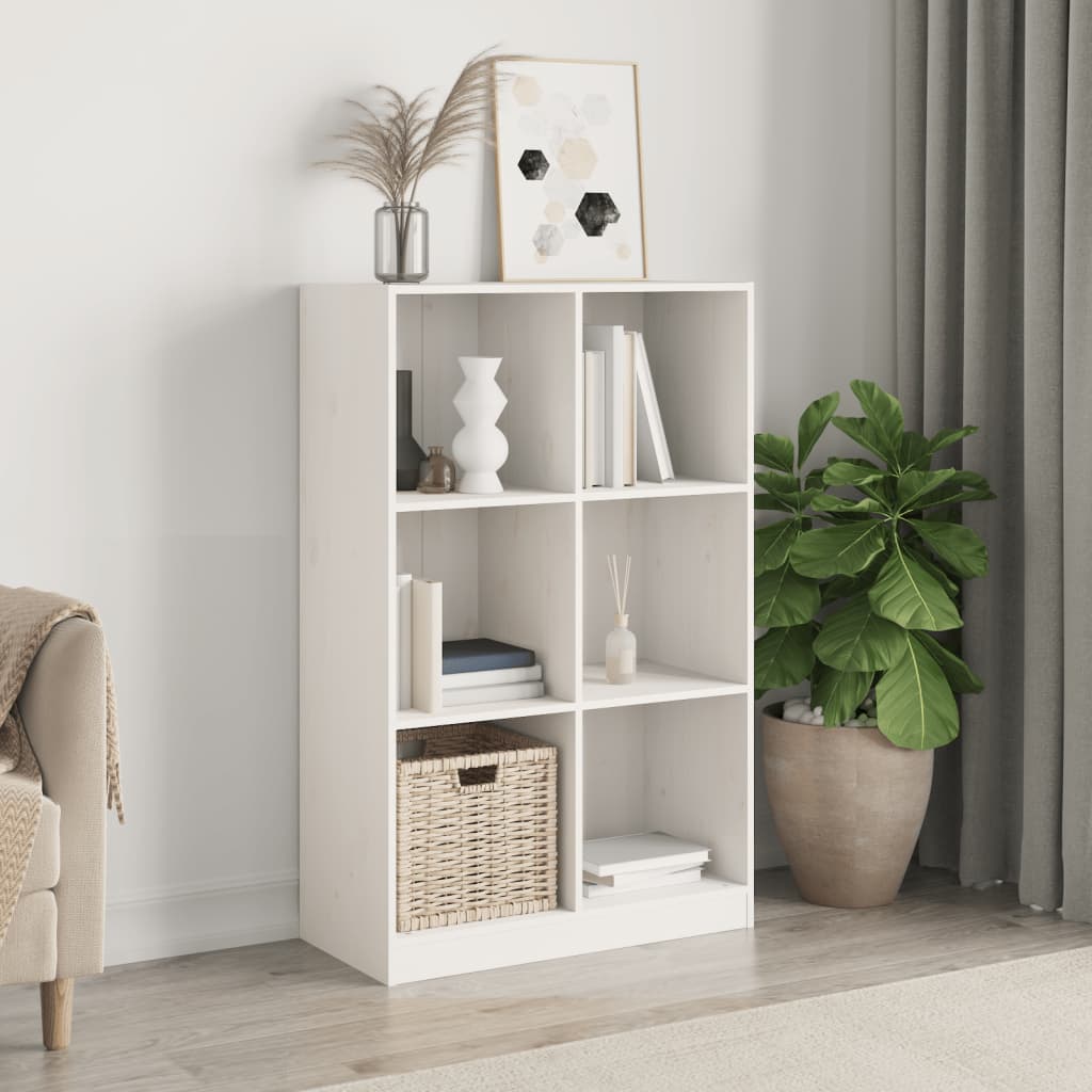 Bookcase White 70x33x110 cm Solid Pine