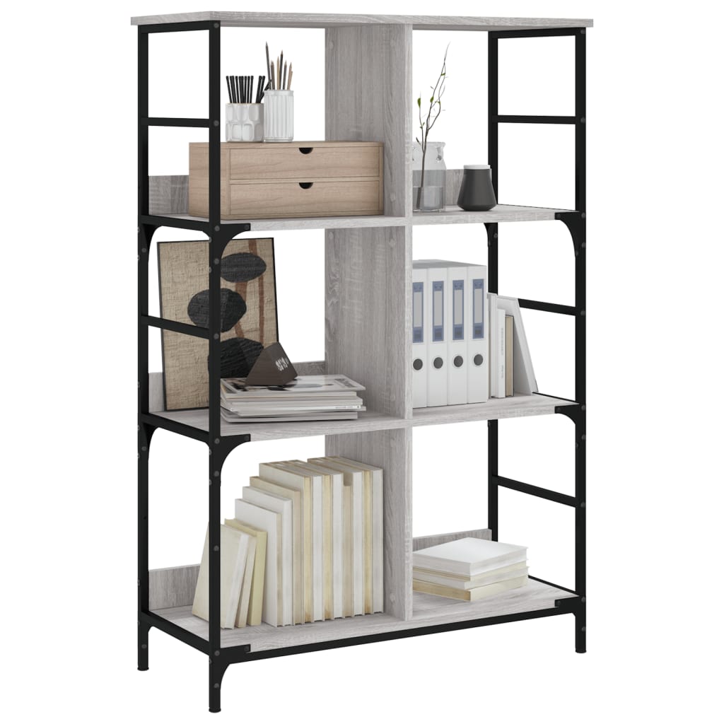 Bookshelf Gray Sonoma 78.5x33x117.5 cm Wood Material