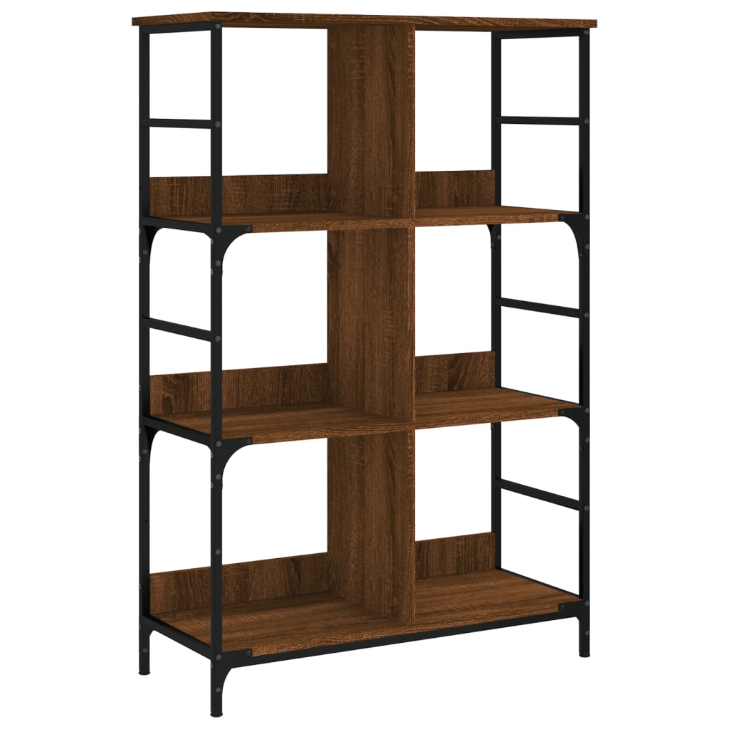 Bookshelf Brown Oak Look 78.5x33x117.5 cm Wood Material