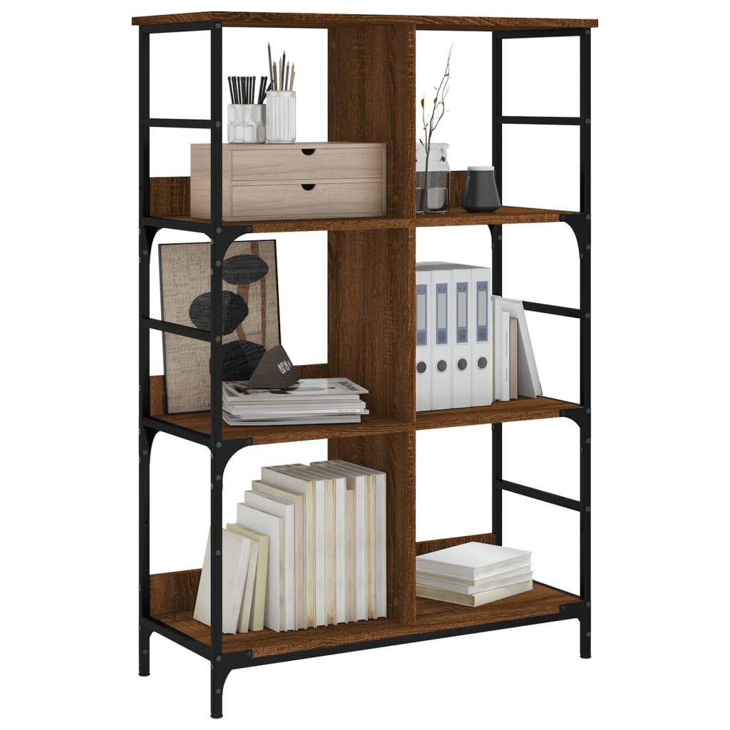 Bookshelf Brown Oak Look 78.5x33x117.5 cm Wood Material