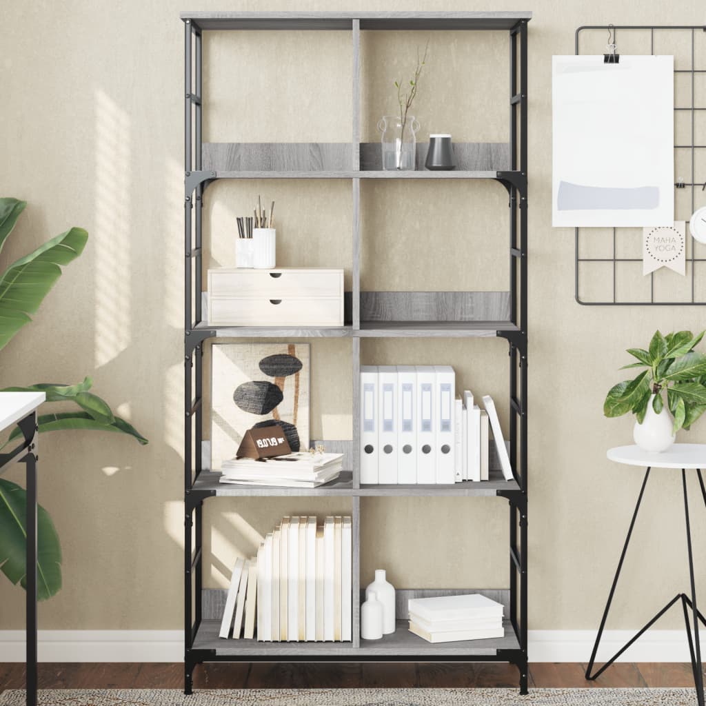 Bookshelf Gray Sonoma 78.5x33x153 cm Wood Material