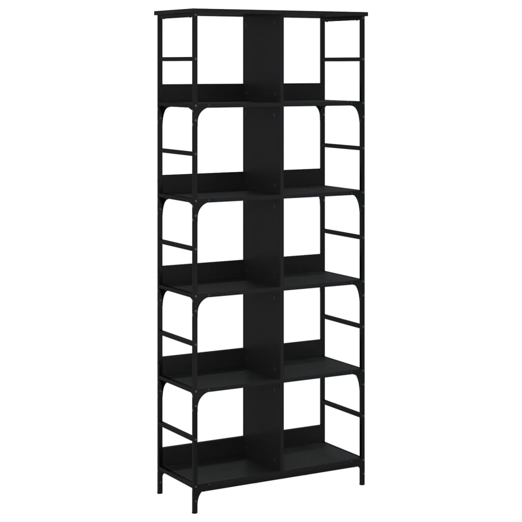 Bookshelf Black 78.5x33x188.5 cm Wood Material