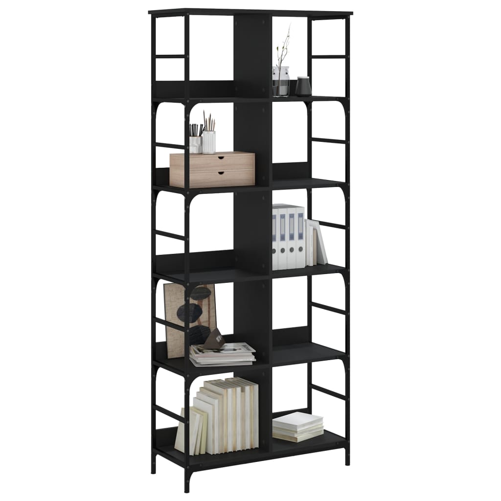 Bookshelf Black 78.5x33x188.5 cm Wood Material