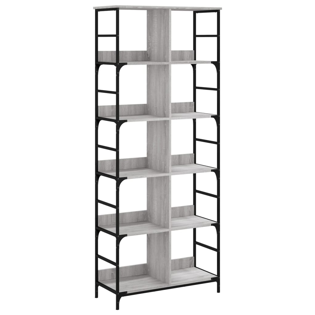 Bookshelf Gray Sonoma 78.5x33x188.5 cm Wood Material