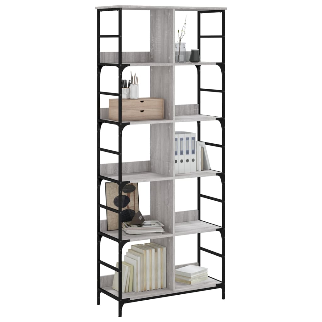 Bookshelf Gray Sonoma 78.5x33x188.5 cm Wood Material