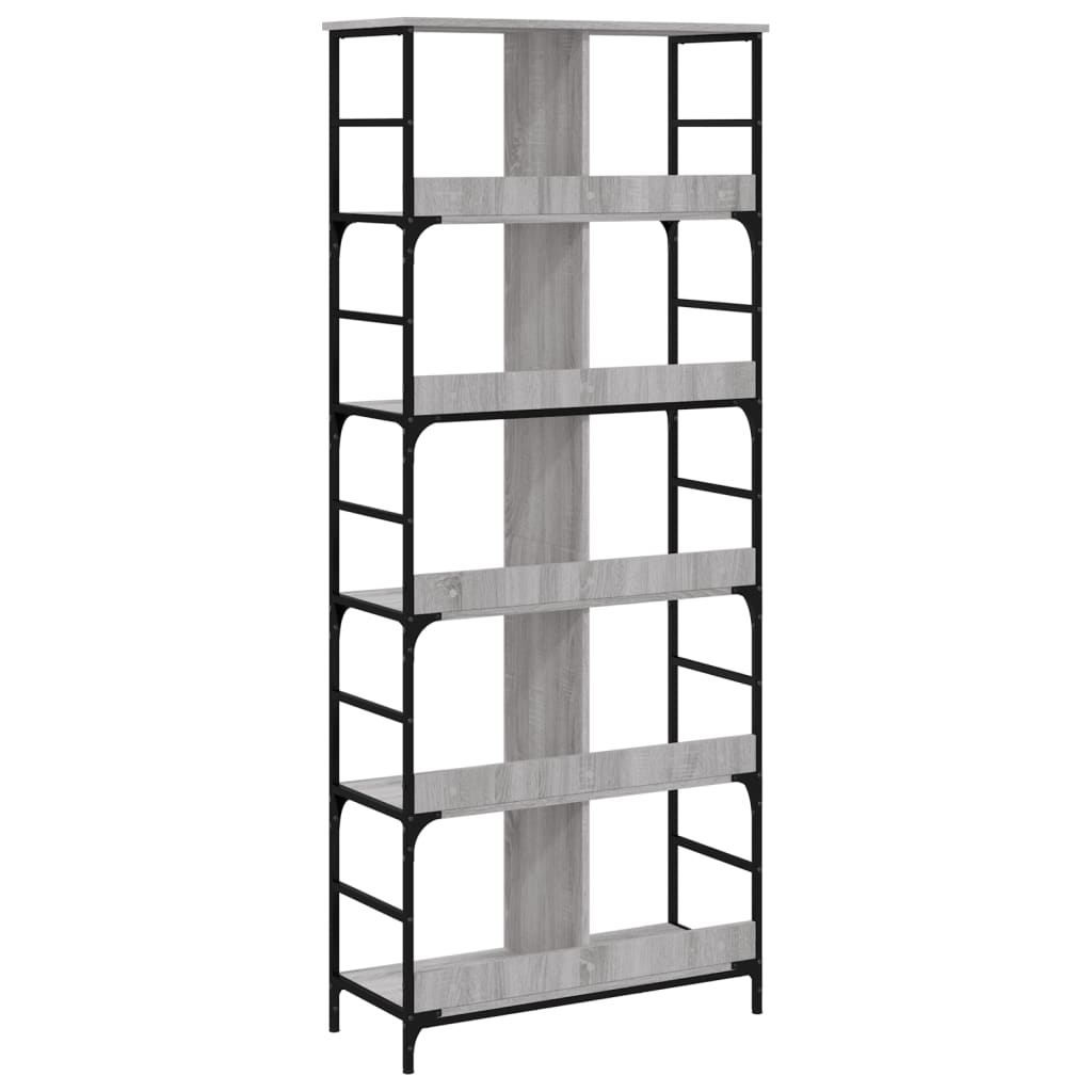 Bookshelf Gray Sonoma 78.5x33x188.5 cm Wood Material