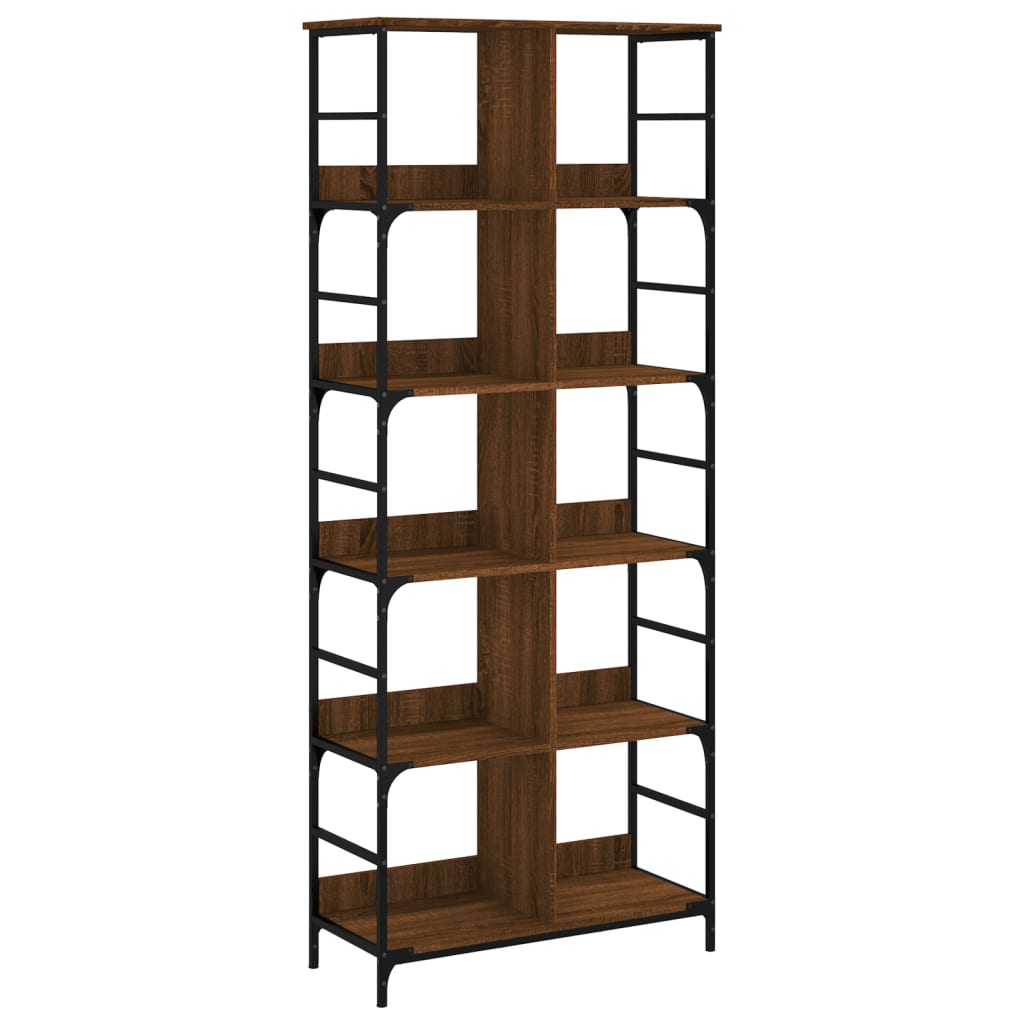 Bookshelf Brown Oak Look 78.5x33x188.5 cm Wood Material