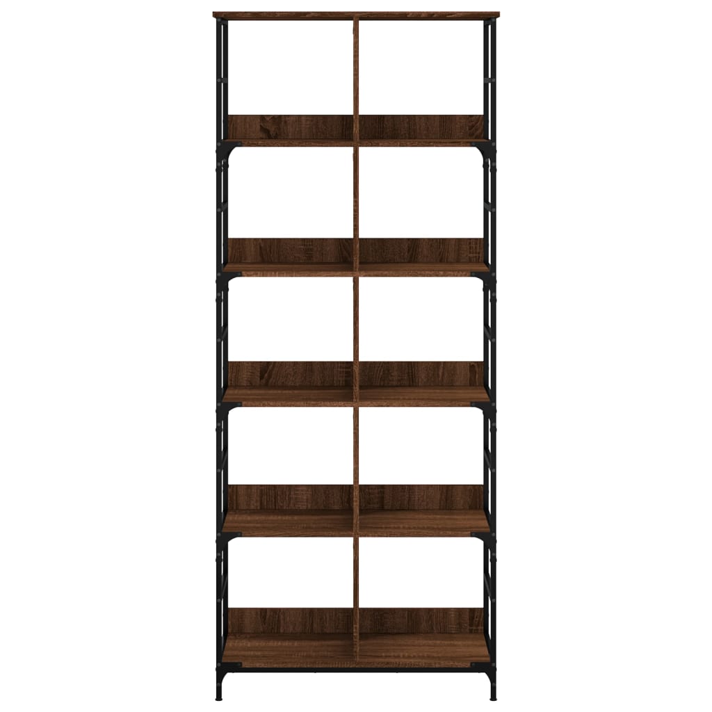 Bookshelf Brown Oak Look 78.5x33x188.5 cm Wood Material