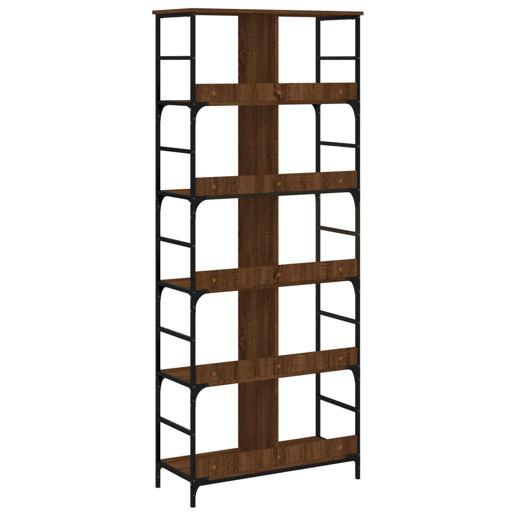 Bookshelf Brown Oak Look 78.5x33x188.5 cm Wood Material