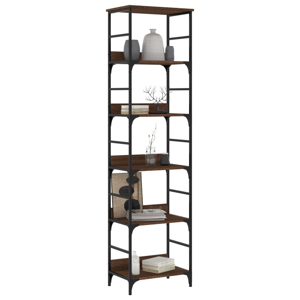 Bookshelf Brown Oak Look 50x33x188.5 cm Wood Material