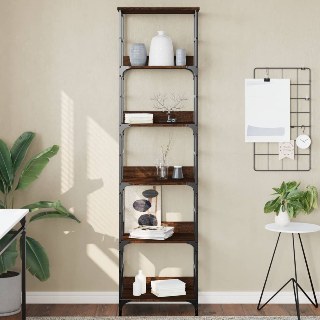 Bookshelf Brown Oak Look 50x33x188.5 cm Wood Material