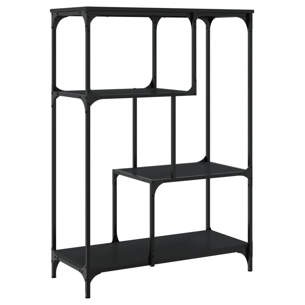 Bücherregal Schwarz 81x36x115 cm Holzwerkstoff und Stahl