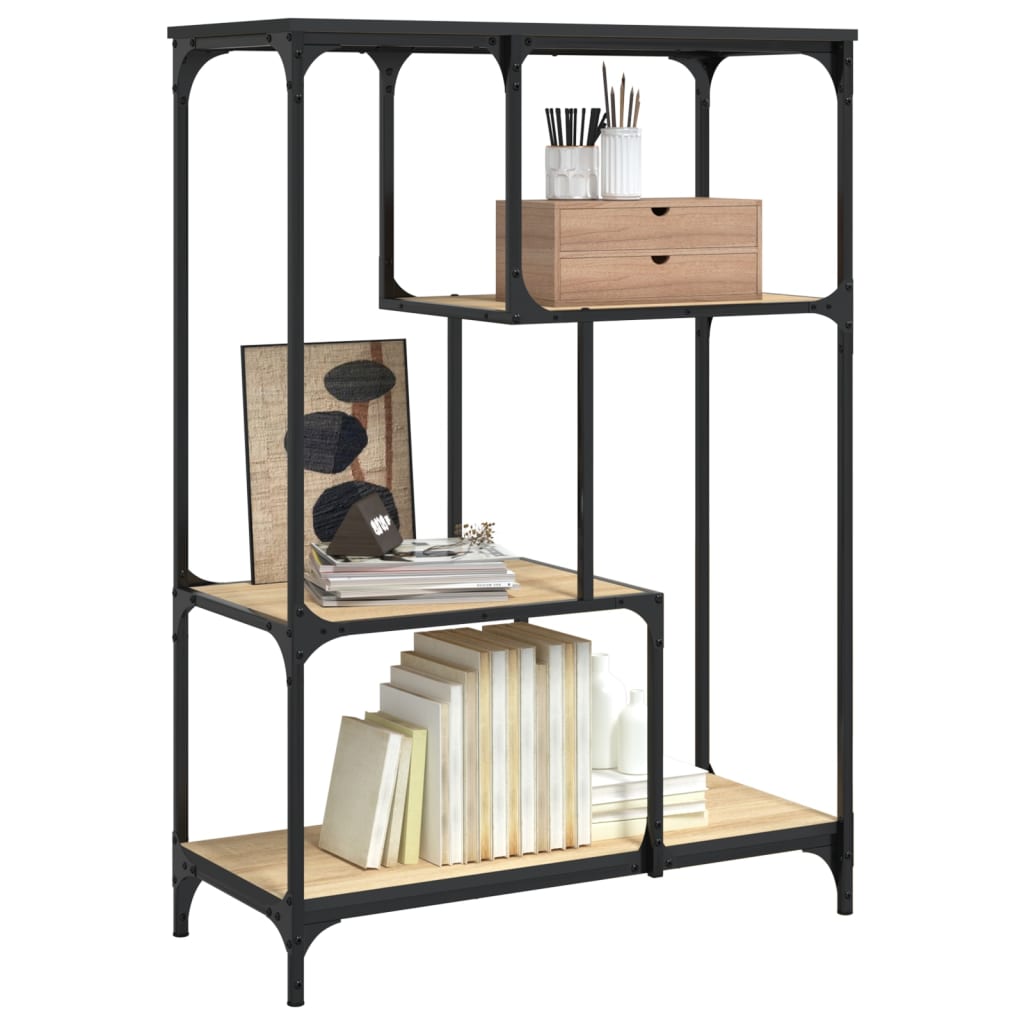 Bookshelf Sonoma Oak 81x36x115 cm Wood Material and Steel