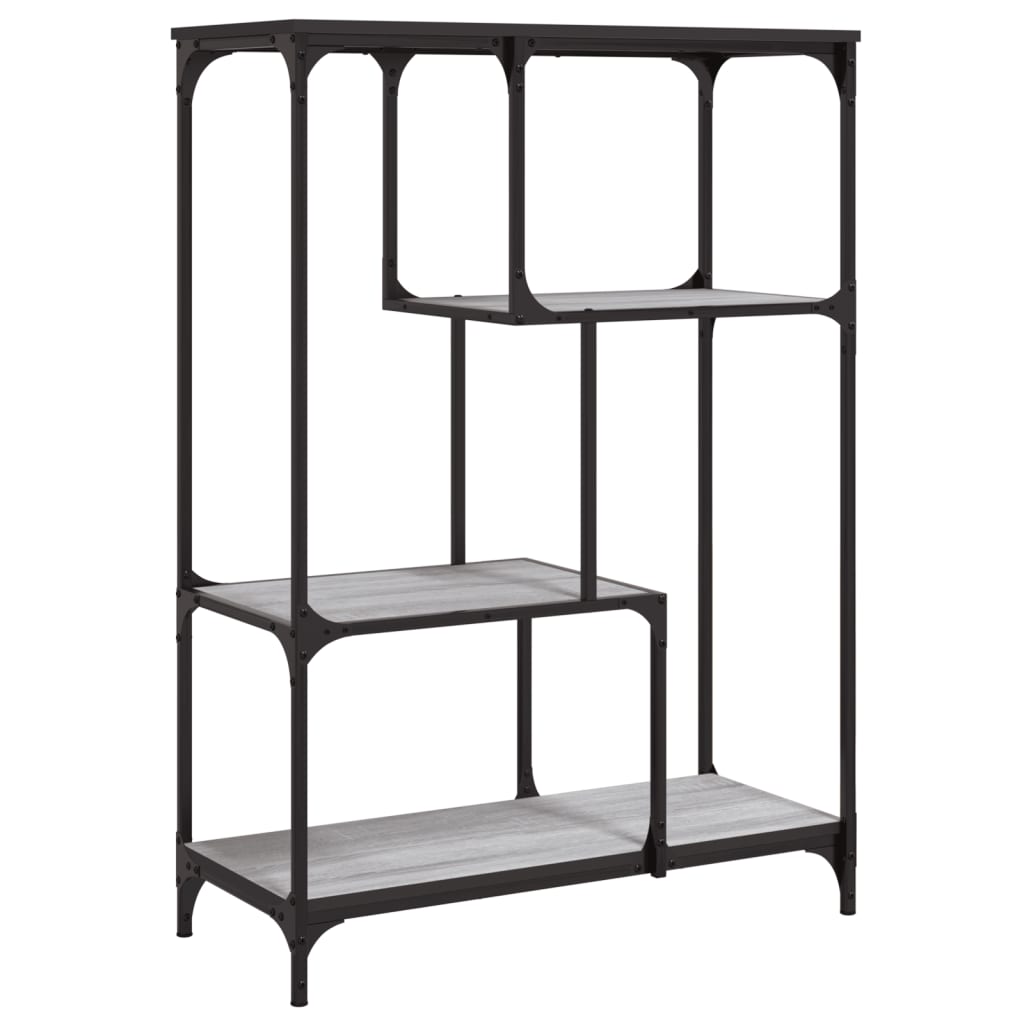 Bookcase Grey Sonoma 81x36x115 cm Wood and Steel