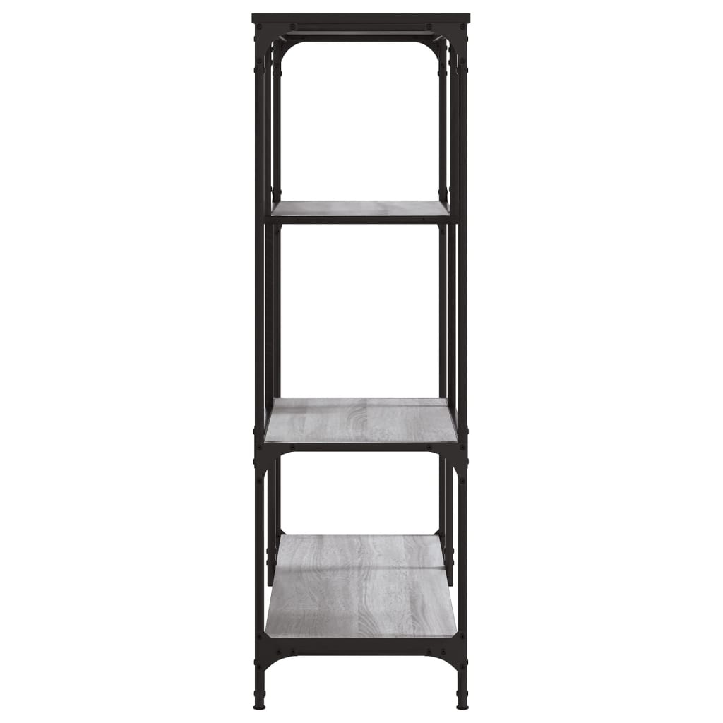 Bookcase Grey Sonoma 81x36x115 cm Wood and Steel