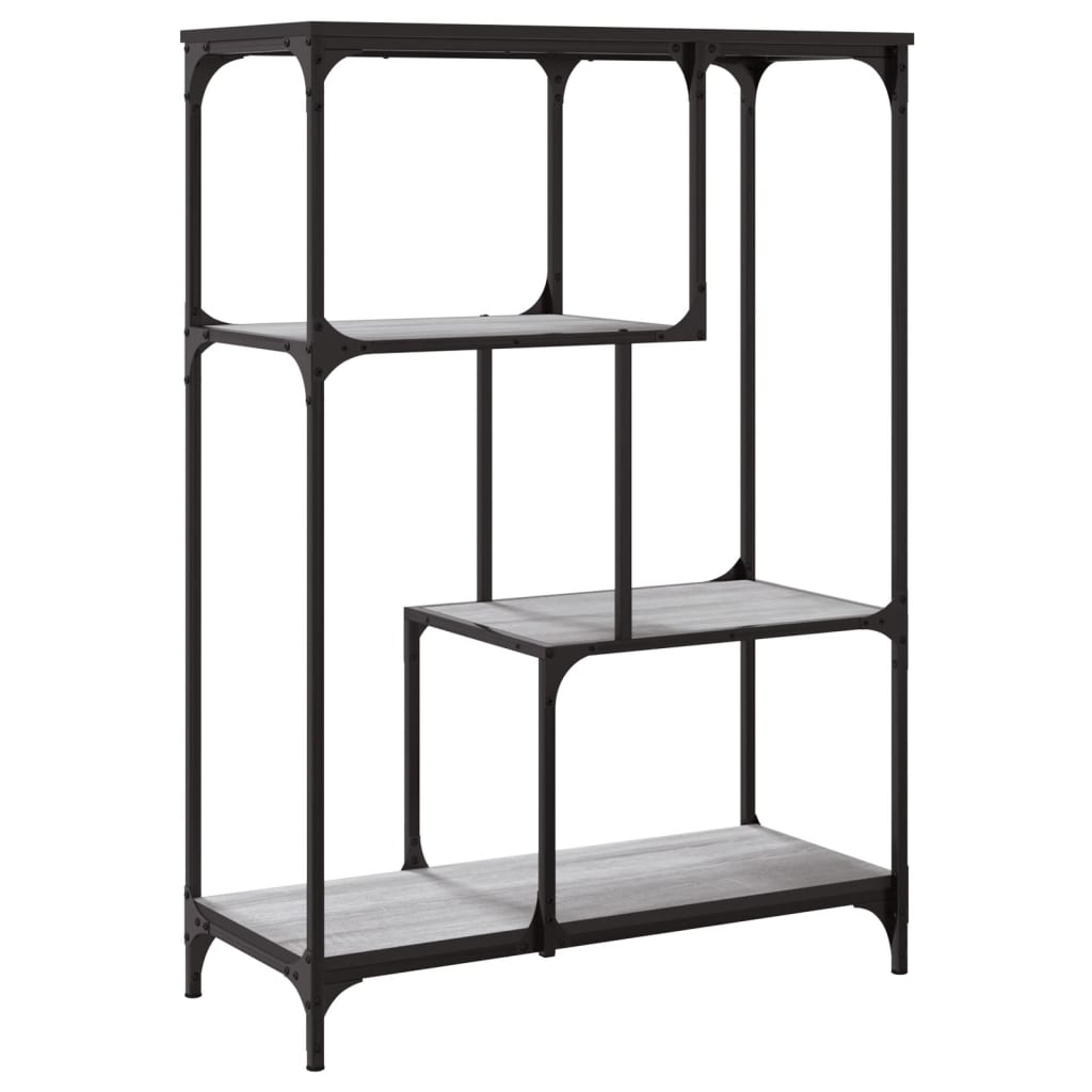 Bookcase Grey Sonoma 81x36x115 cm Wood and Steel