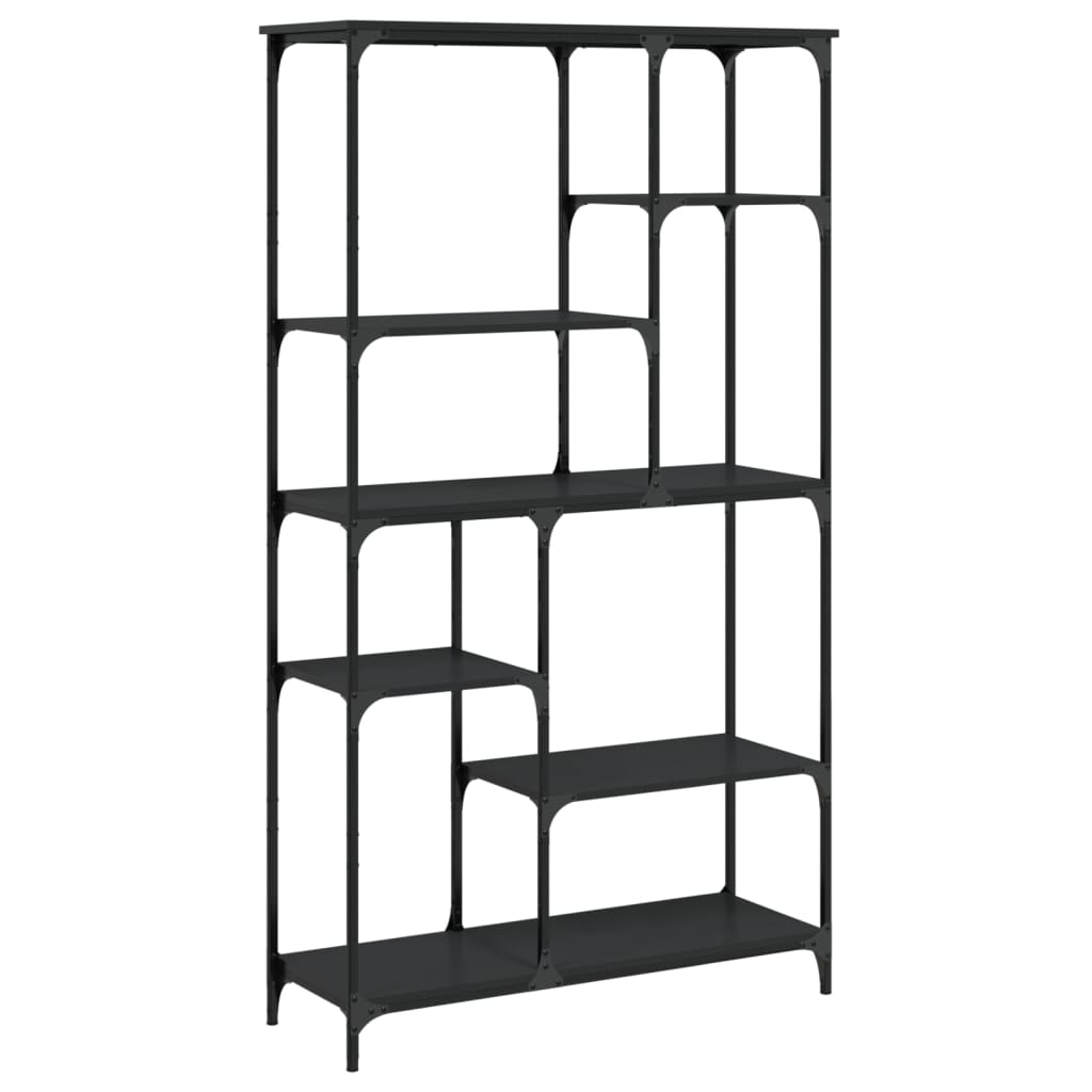 Bookshelf Black 99x35.5x176 cm Wood and Steel