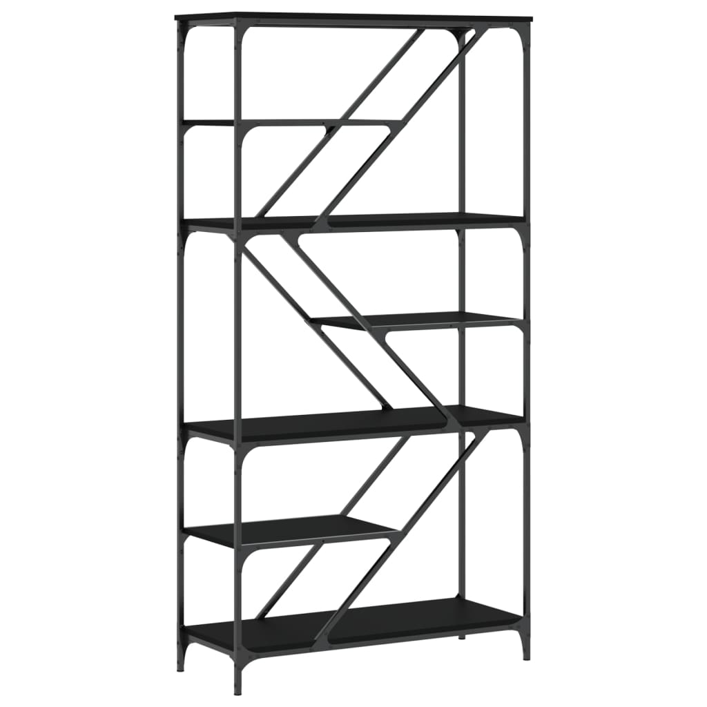 Bookshelf Black 91x36x176 cm Wood and Steel