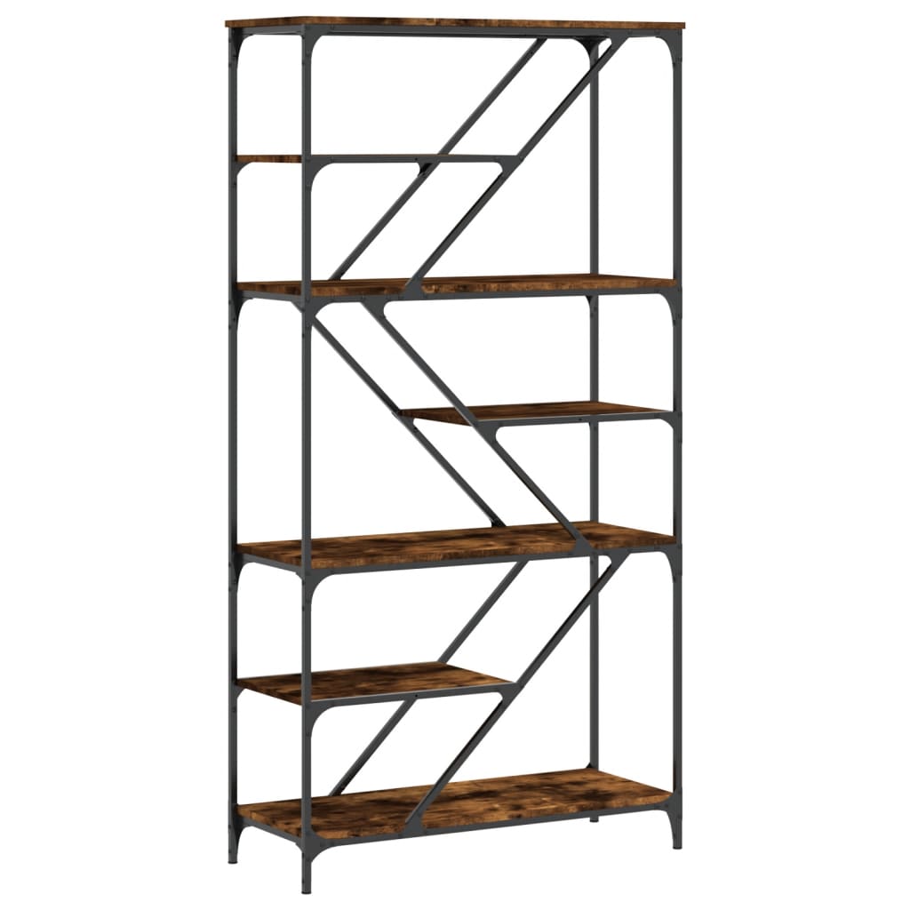 Bookshelf Smoked Oak 91x36x176 cm Wood Material and Steel