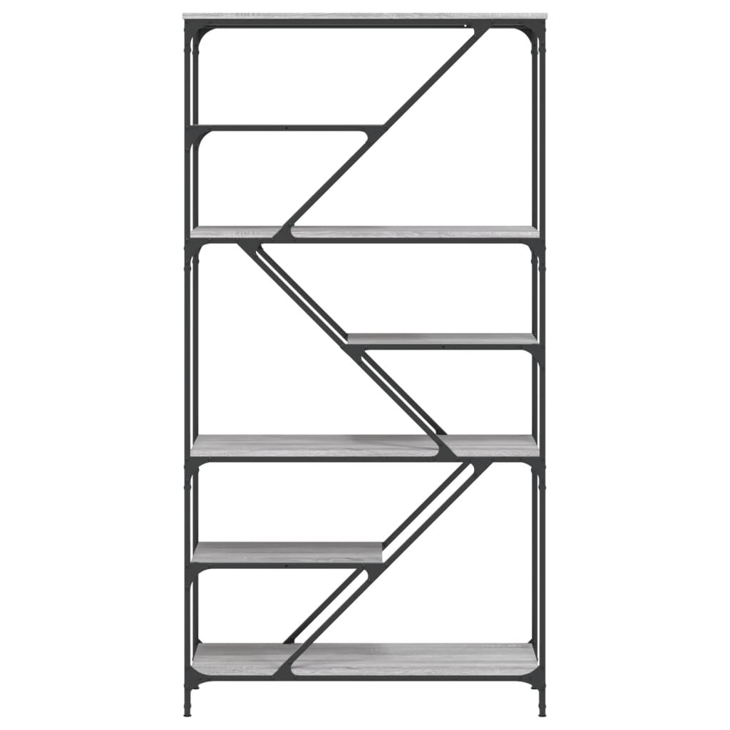 Bookcase Grey Sonoma 91x36x176 cm Wood and Steel