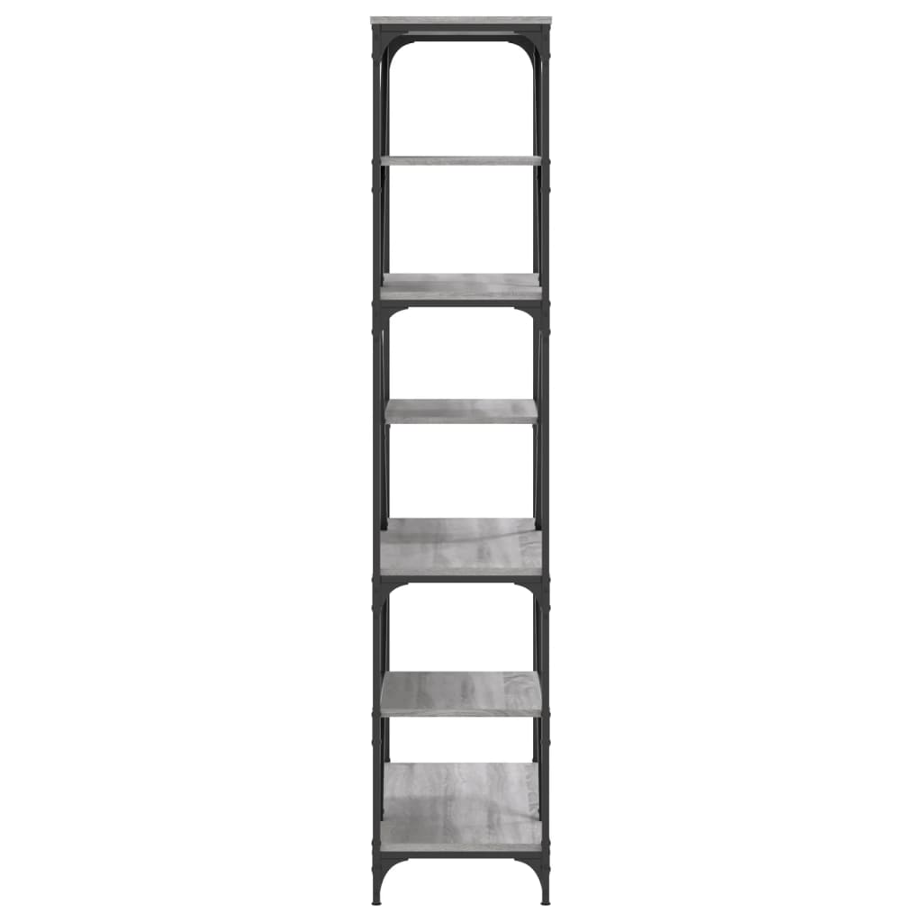 Bookcase Grey Sonoma 91x36x176 cm Wood and Steel