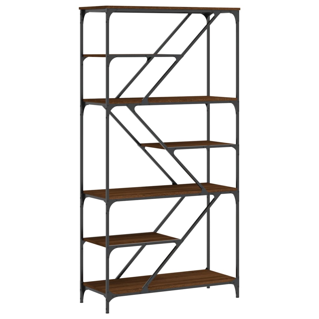 Bookshelf Brown Oak Look 91x36x176 cm Wood Material