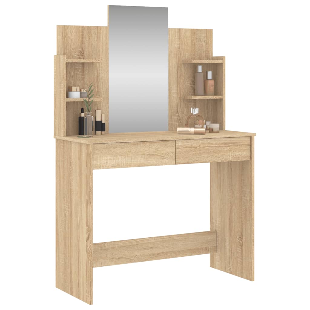 Dressing table with mirror Sonoma oak 96x39x142 cm