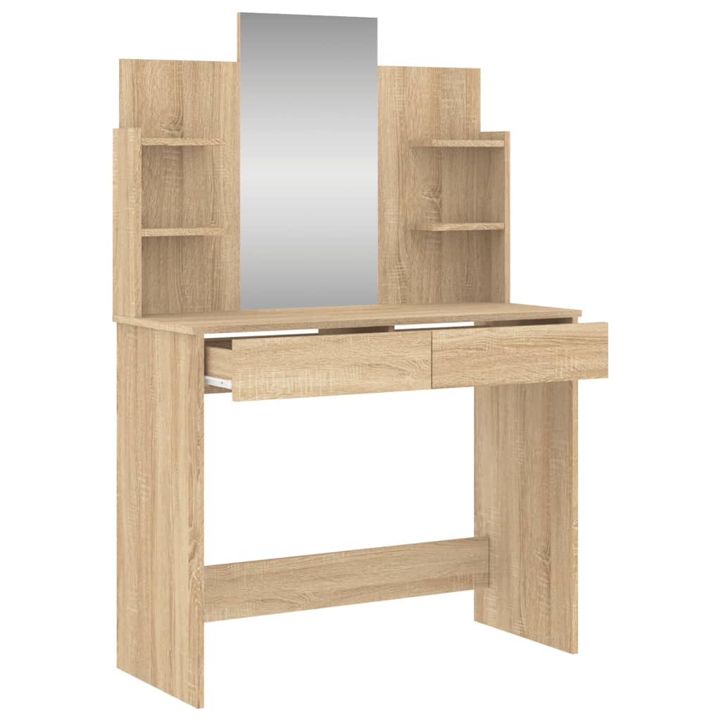 Dressing table with mirror Sonoma oak 96x39x142 cm