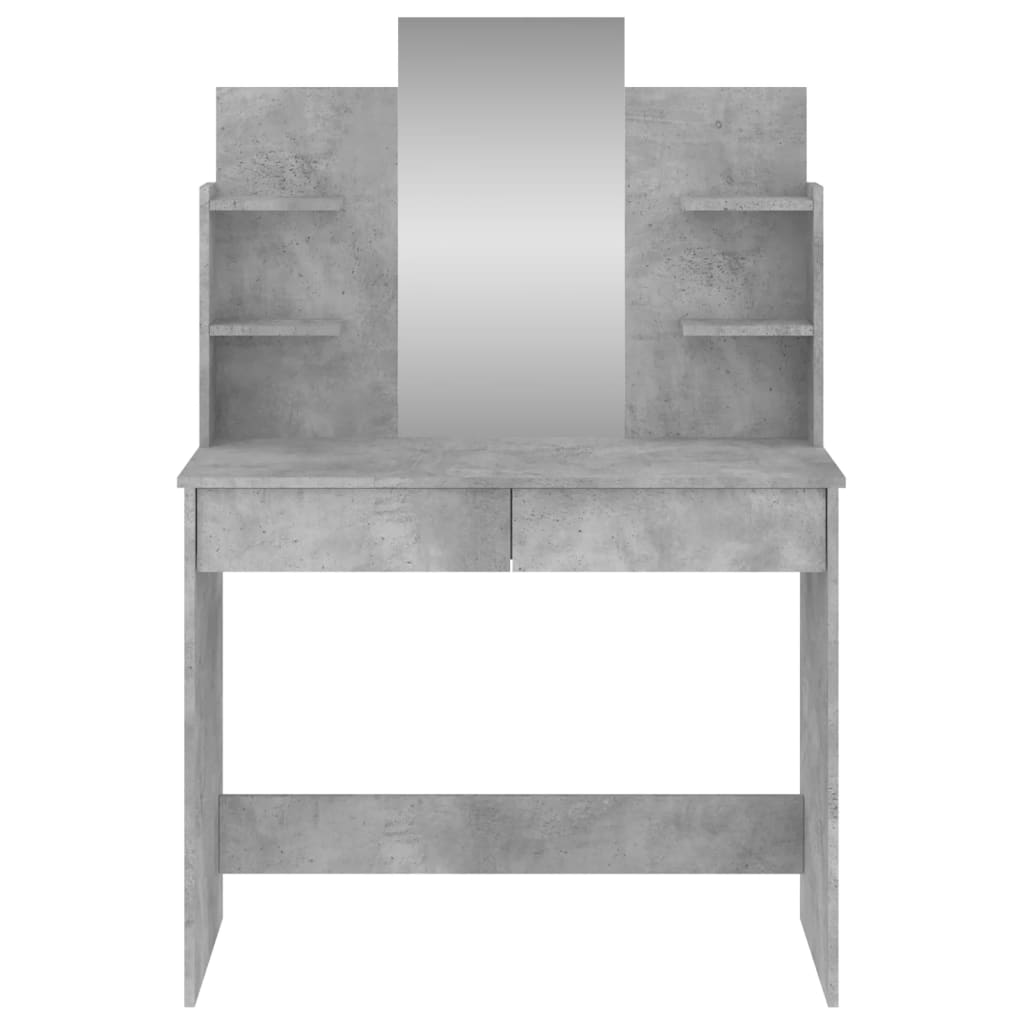 Dressing Table with Mirror Concrete Grey 96x39x142 cm