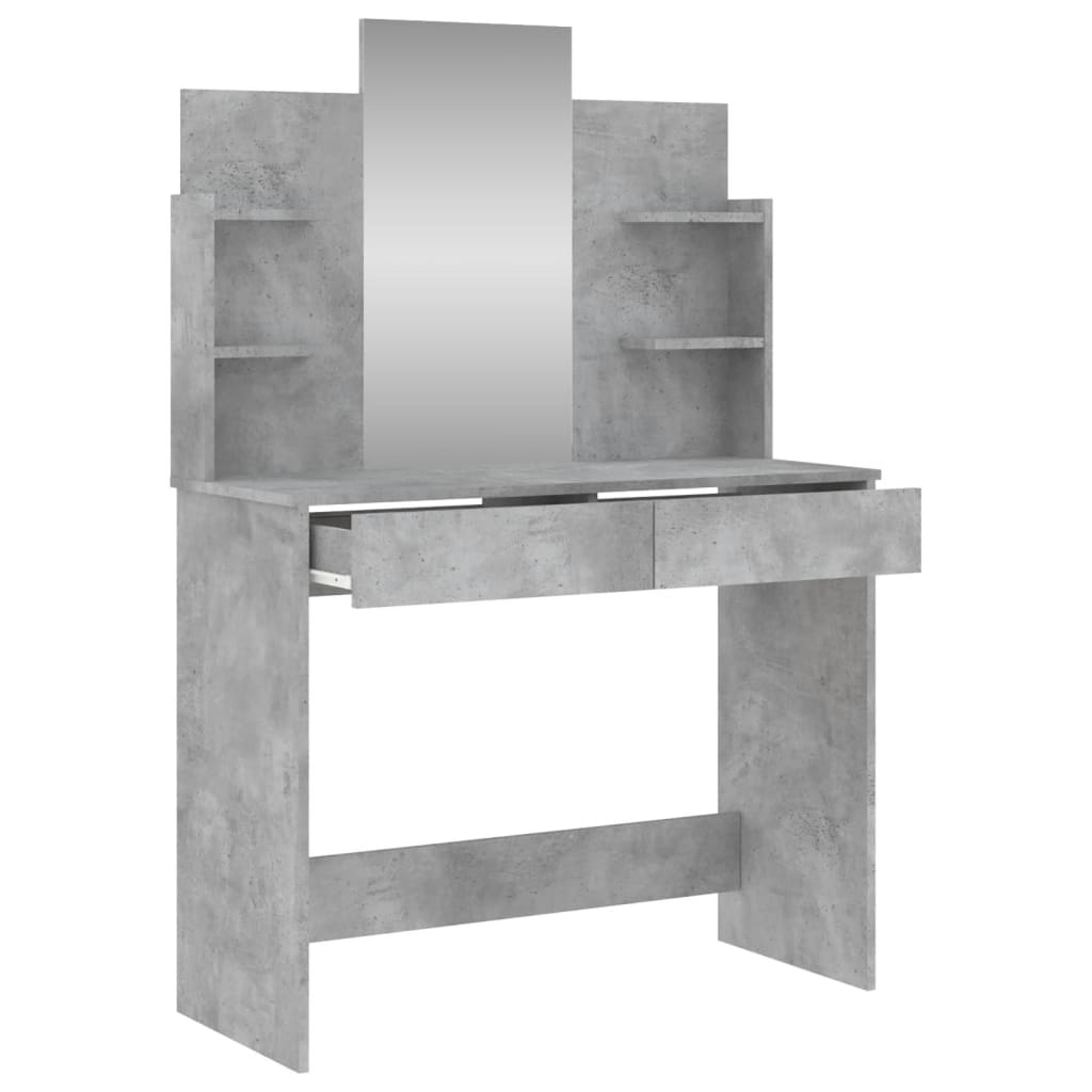 Dressing Table with Mirror Concrete Grey 96x39x142 cm