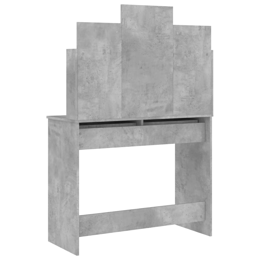 Dressing Table with Mirror Concrete Grey 96x39x142 cm