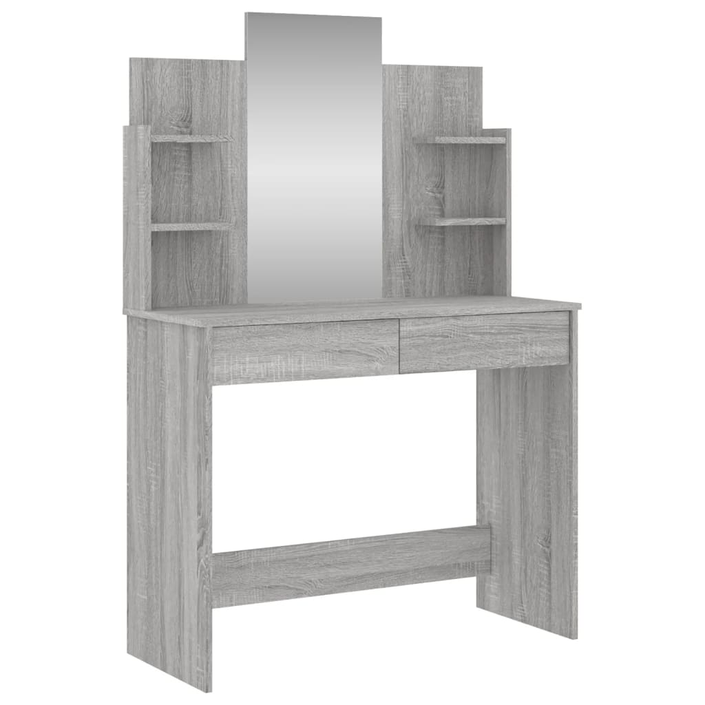 Dressing Table with Mirror Gray Sonoma 96x39x142 cm