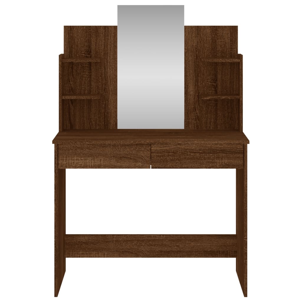 Dressing Table with Mirror Brown Oak Look 96x39x142 cm