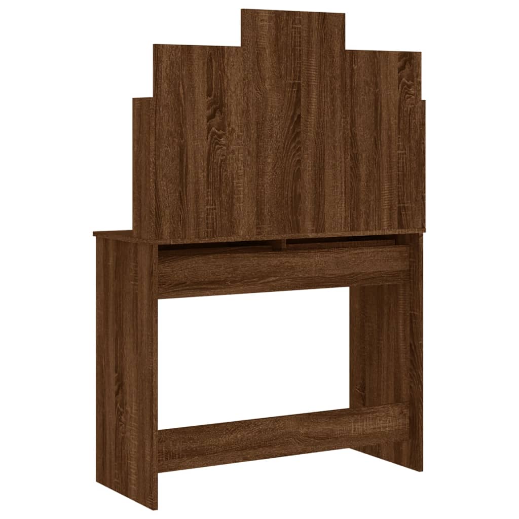 Dressing Table with Mirror Brown Oak Look 96x39x142 cm