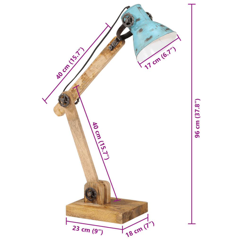 Desk Lamp 25 W Blue 23x18x96 cm E27